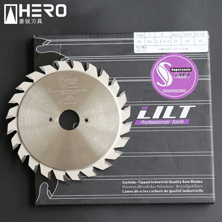 High Hardness Scoring Saw Blade , Flat Tooth Table Saw Blade Tensioned